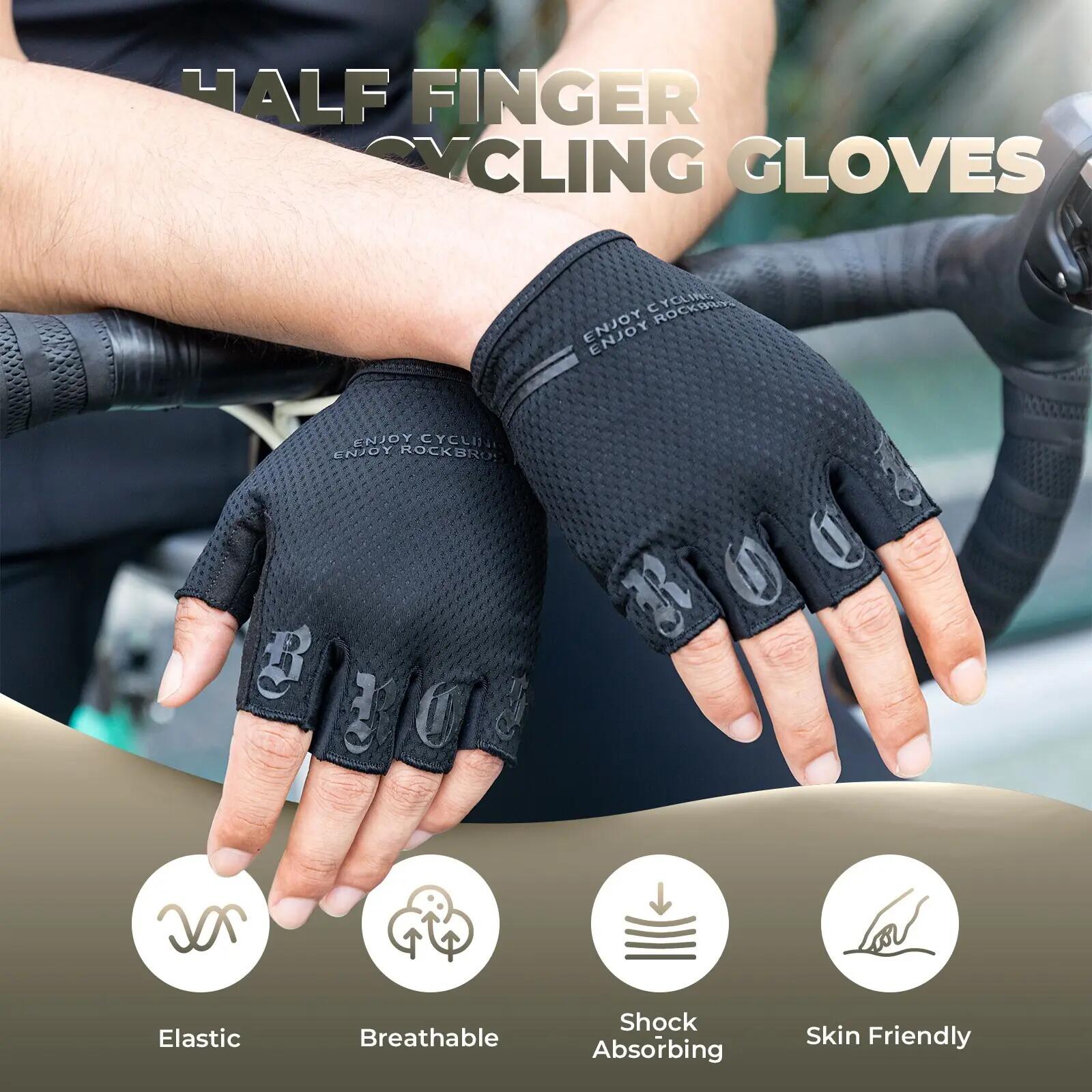 Fahrradhandschuhe Halbfinger atmungsaktiv – mit SBR-Dämpfung 4/8