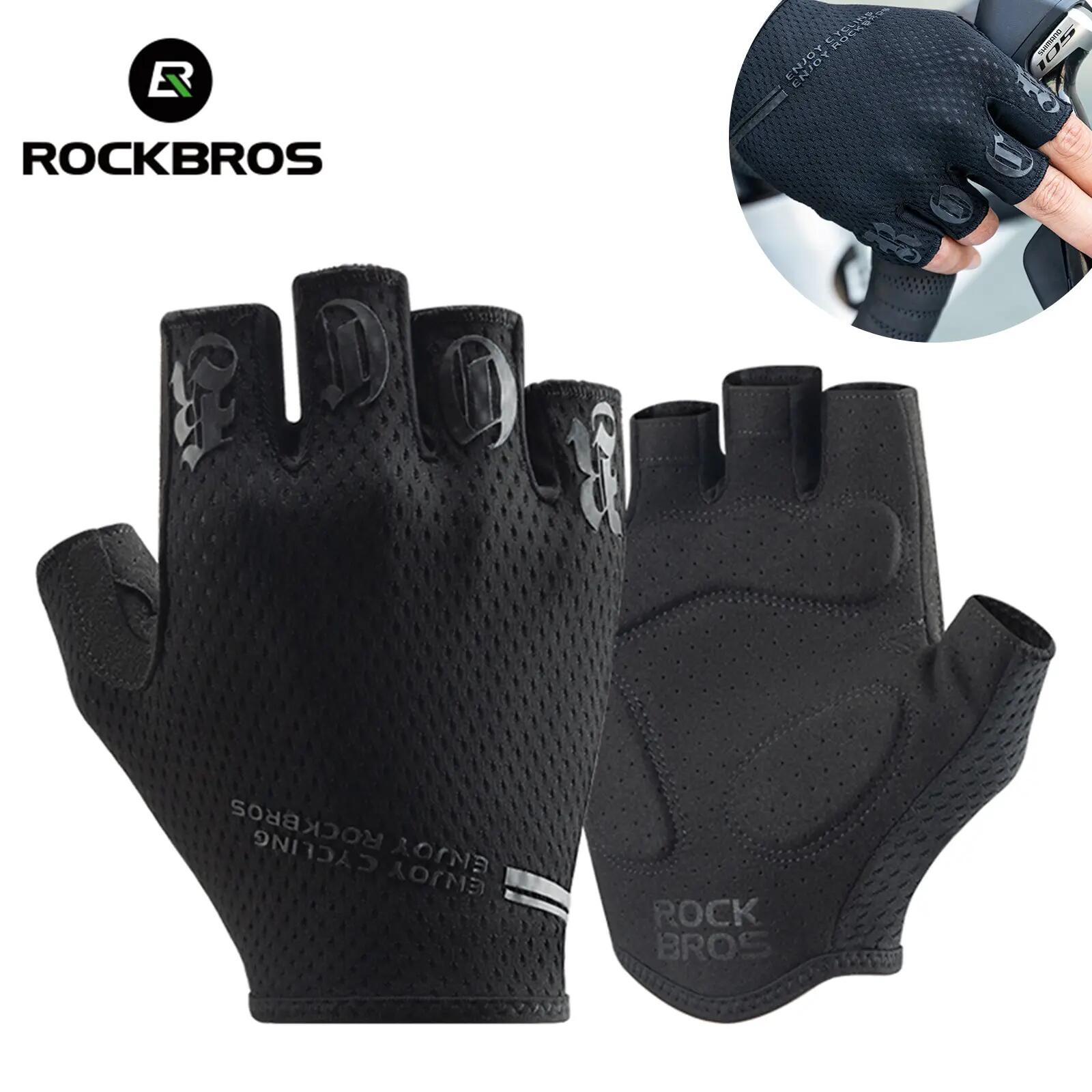 Fahrradhandschuhe Halbfinger atmungsaktiv – mit SBR-Dämpfung 3/8