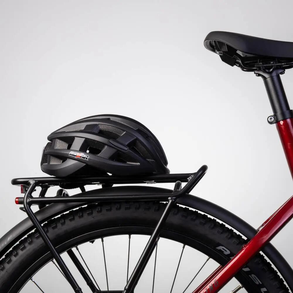 Kask rowerowy miejski / szosowy ROXAR STREET czarny matowy z wbudowaną lampką M 6/9