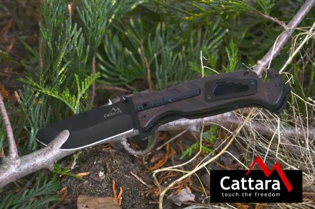 Scyzoryk Cattara Black Blade z krzesiwem 7/8