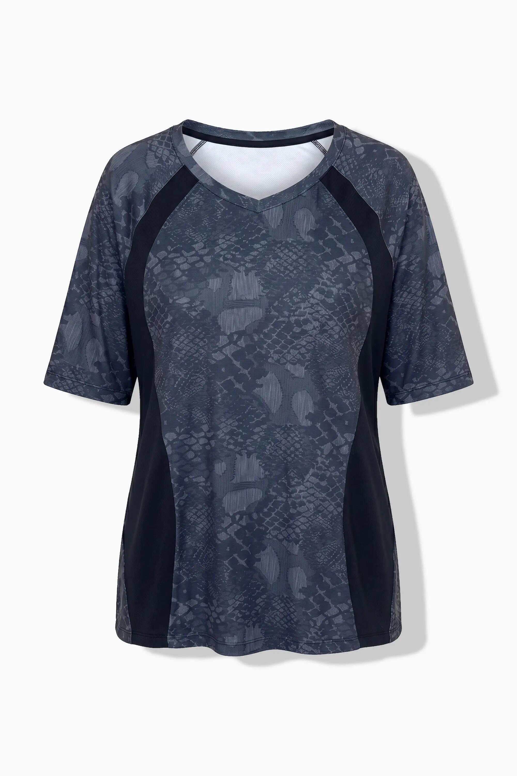Dames Functioneel shirt slangenpatroon V-hals korte mouwen 6/6