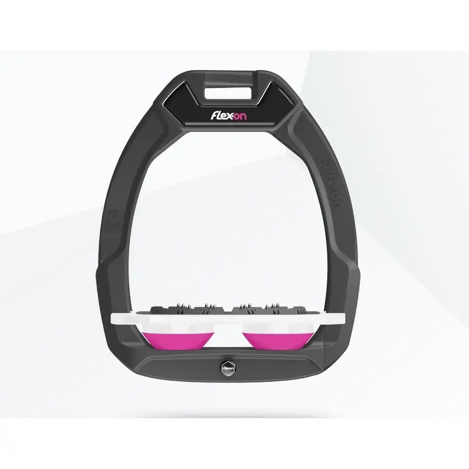 Sicherheitssteigbügel Flach Ultra Grip Anthrazit/Weiß/Rosa Flex-On Safe-On 1/1