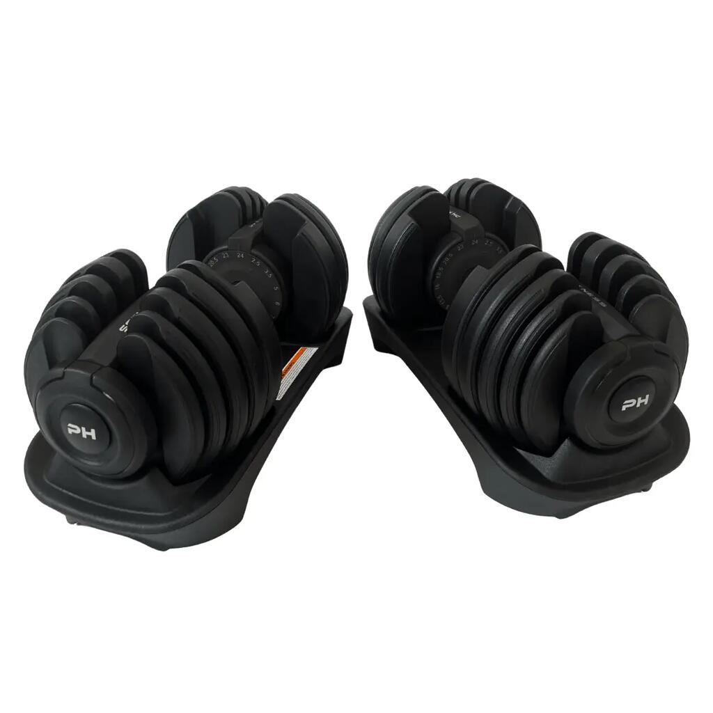 Premium adjustable dumbbells set 2 × 24 kg | PH Fitness