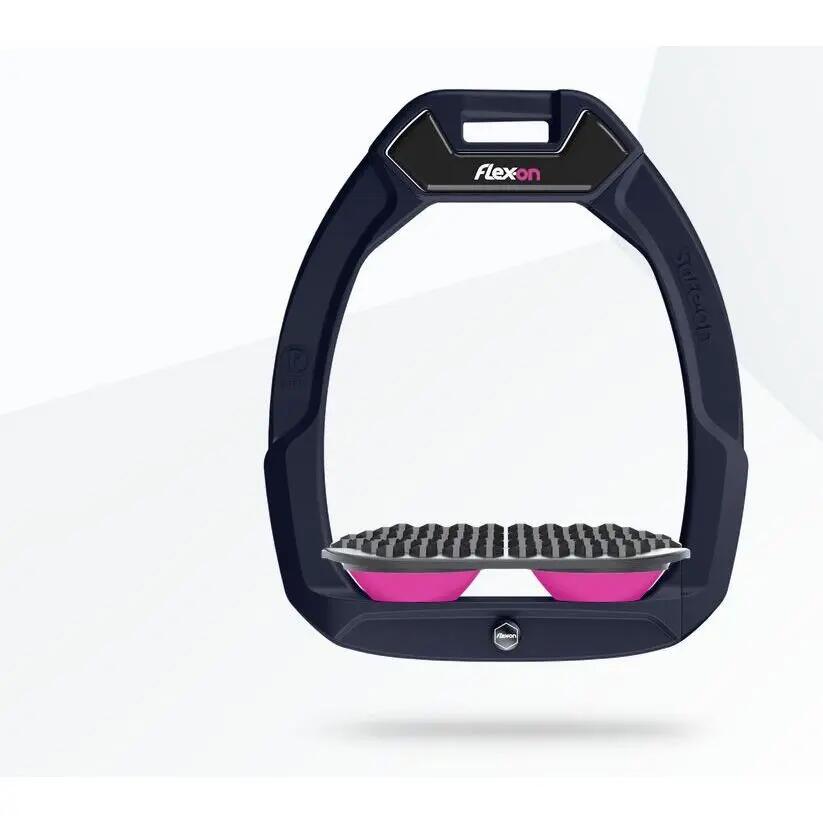 Sicherheitssteigbügel Reiten Endurance Braun/Grau/Rosa Flex-On Safe-On 1/1