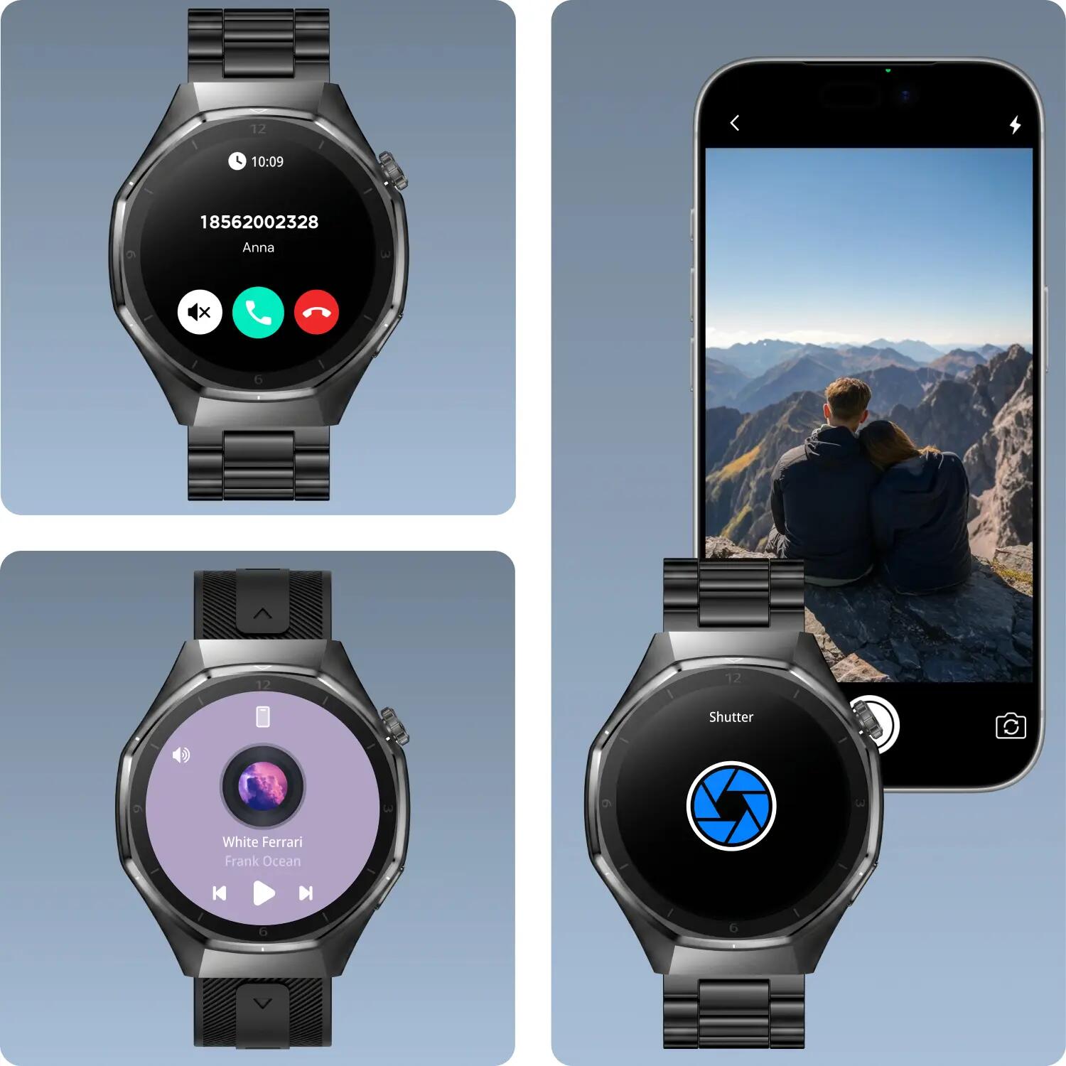 Smartwatch Forever SW-720 xBase Bluetooth 5.3 AMOLED IP68 Schwarz 8/15