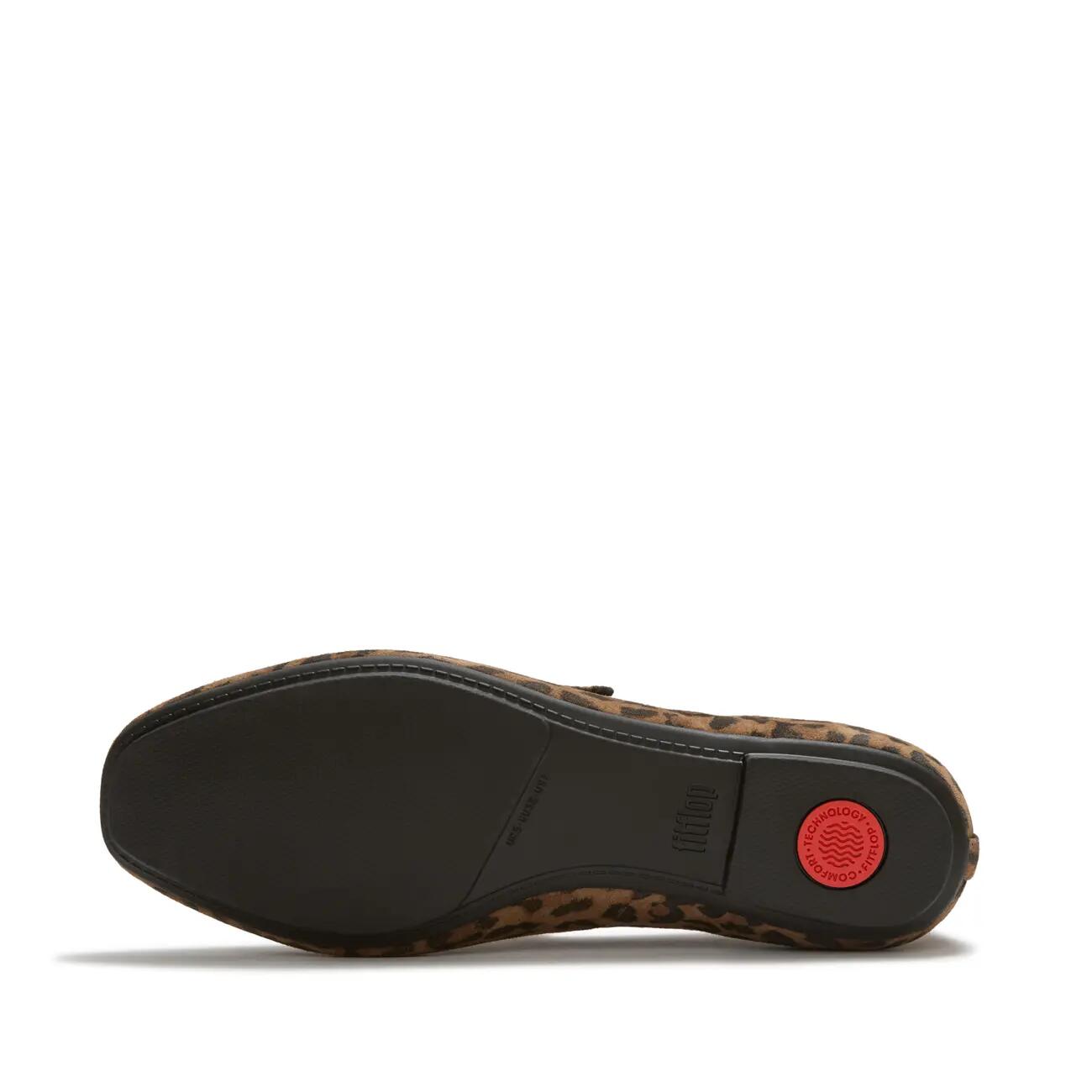 FITFLOP Delicato Suede Leopard Mary Janes  LICHTBRUIN/ZWART 39 4/7