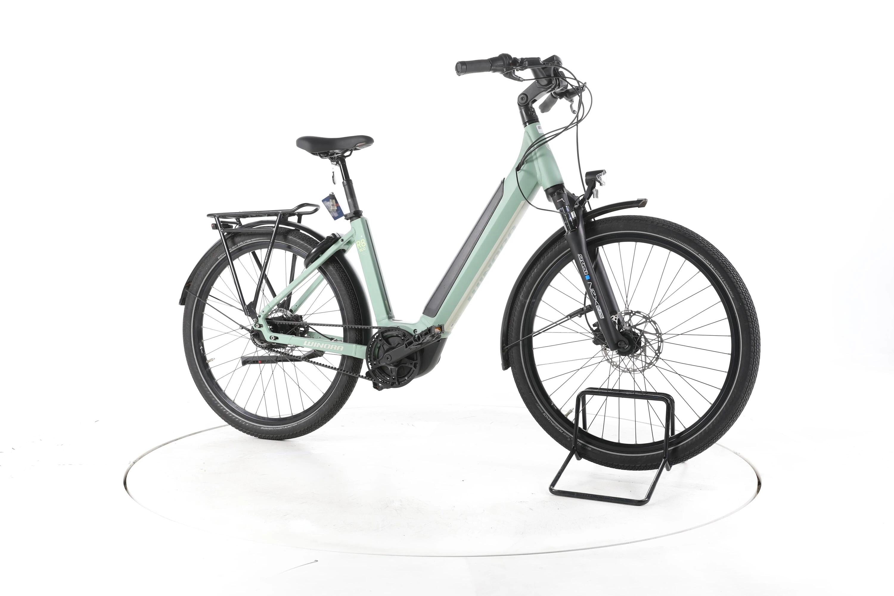 Tweedehands - Winora Sinus R8 eco City E-Bike Lage instap - Goed 2/7