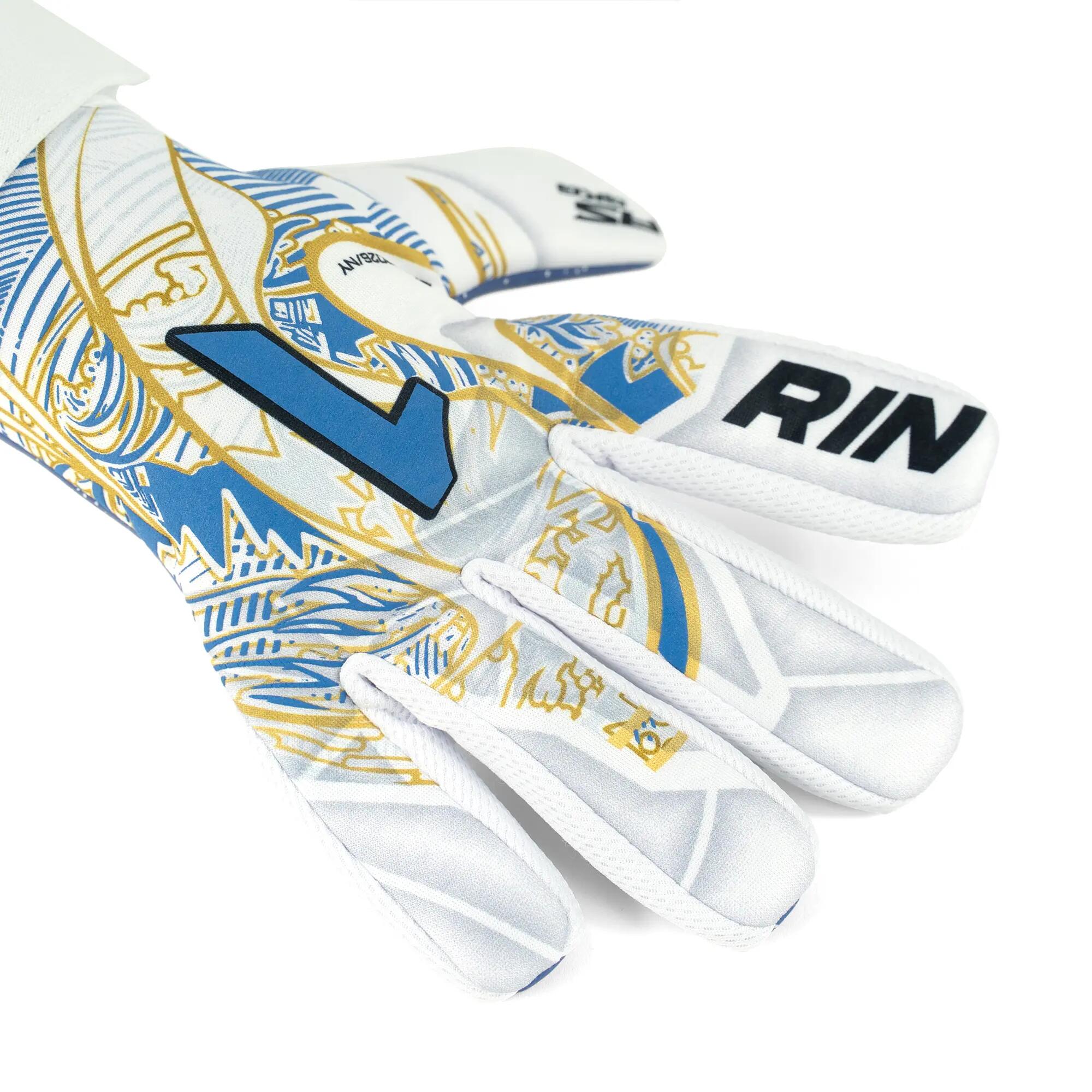 Guantes portero Fútbol Rinat Infantil Asimetrik AS Césped artificial 3/8
