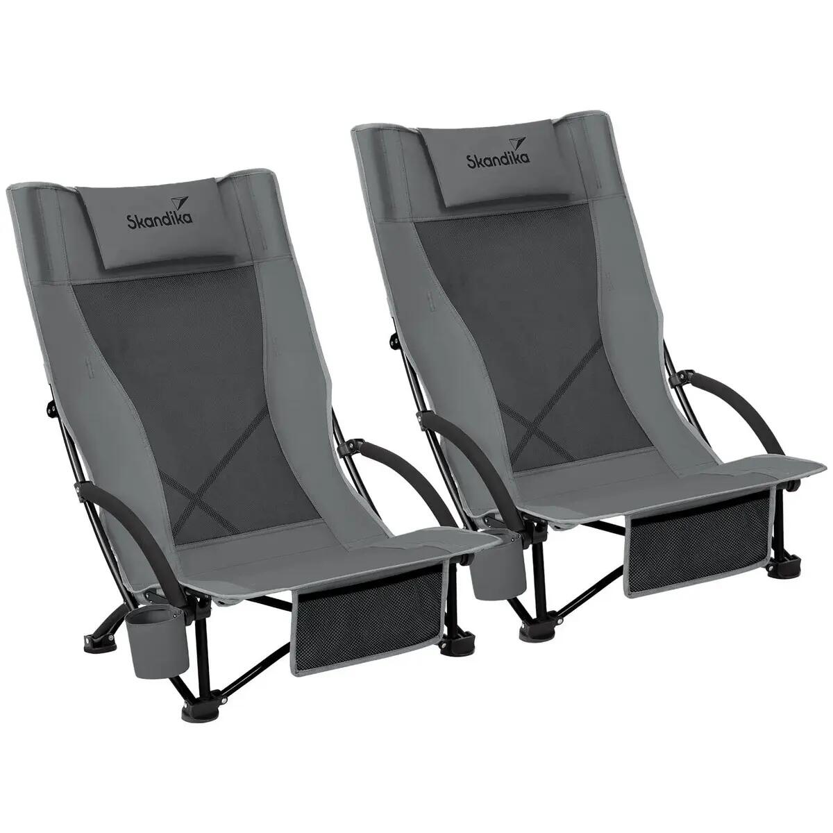 Set di 2 sedie da campeggio - Beach - Comode - rete traspirante - portabibite 2/10