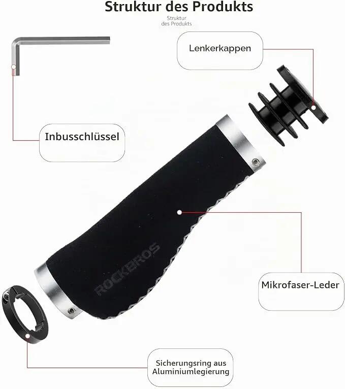 Fahrradgriffe Lock-On ergonomisch mit Hörnchen – 22,2 mm 4/6
