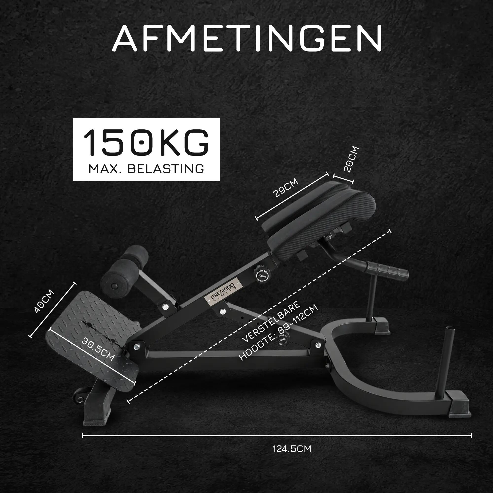 Hyper Extension Bench – Rugtrainer voor Onderrug, Bilspieren & Hamstrings 2/3