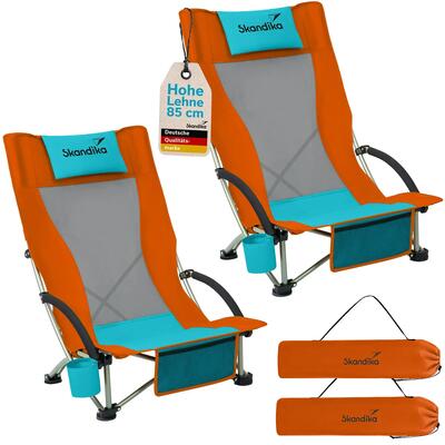 Set van 2 campingstoel beach klapstoel - lichtgewicht - opvouwbar - max. 136 kg