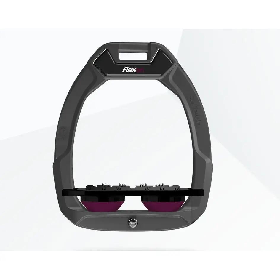 Sicherheitssteigbügel Ultra Grip Flach Anthrazit/Schwarz/Purpur Flex-On Safe-On 1/1