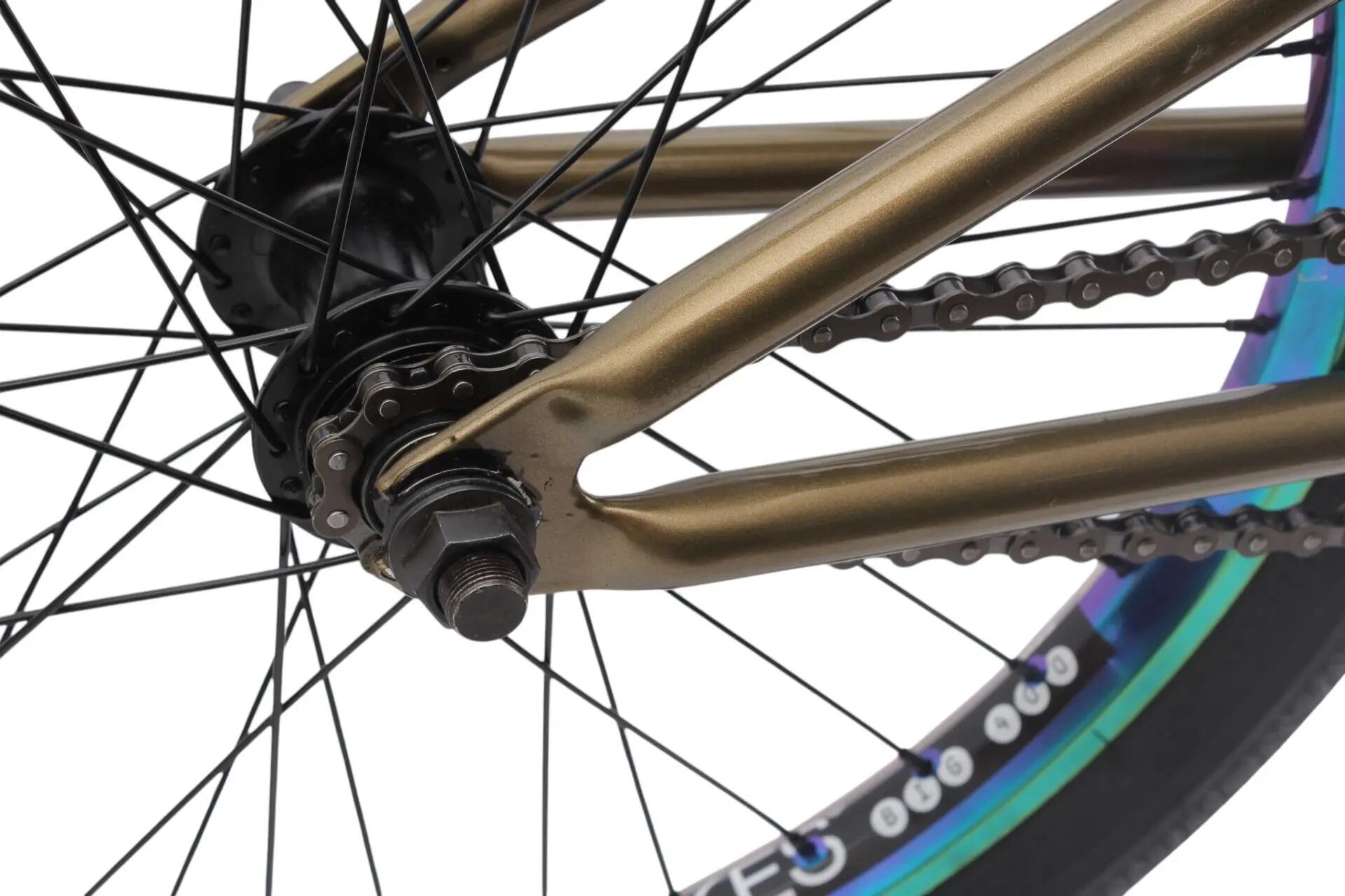 Rower BMX dla dorosłych KHE SPECTER V2 LTD Oil Slick złoty 20 cali 9,9 kg 6/15