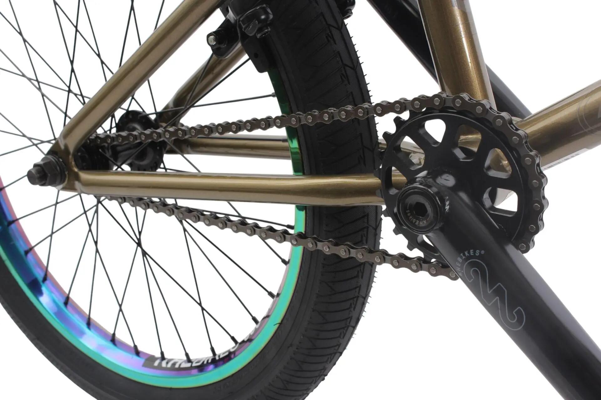 Rower BMX dla dorosłych KHE SPECTER V2 LTD Oil Slick złoty 20 cali 9,9 kg 3/15
