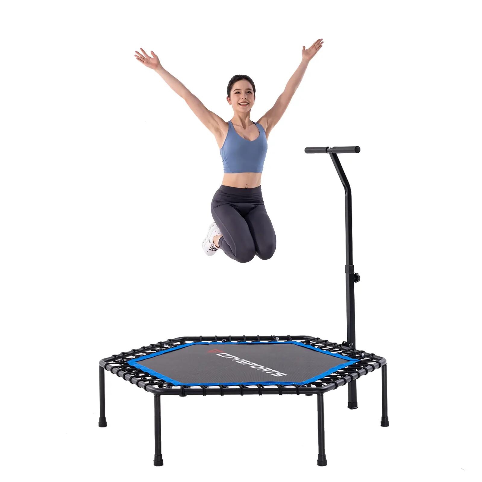 Skládací fitness trampolína s madlem, do 100 kg. 2/8