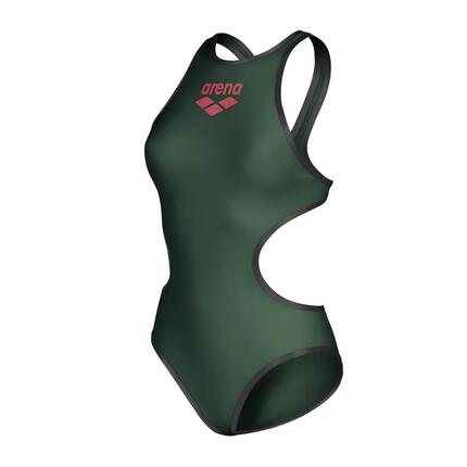 Maillot de Bain 1 Pièce Femme Arena One Big Logo Blanc Or