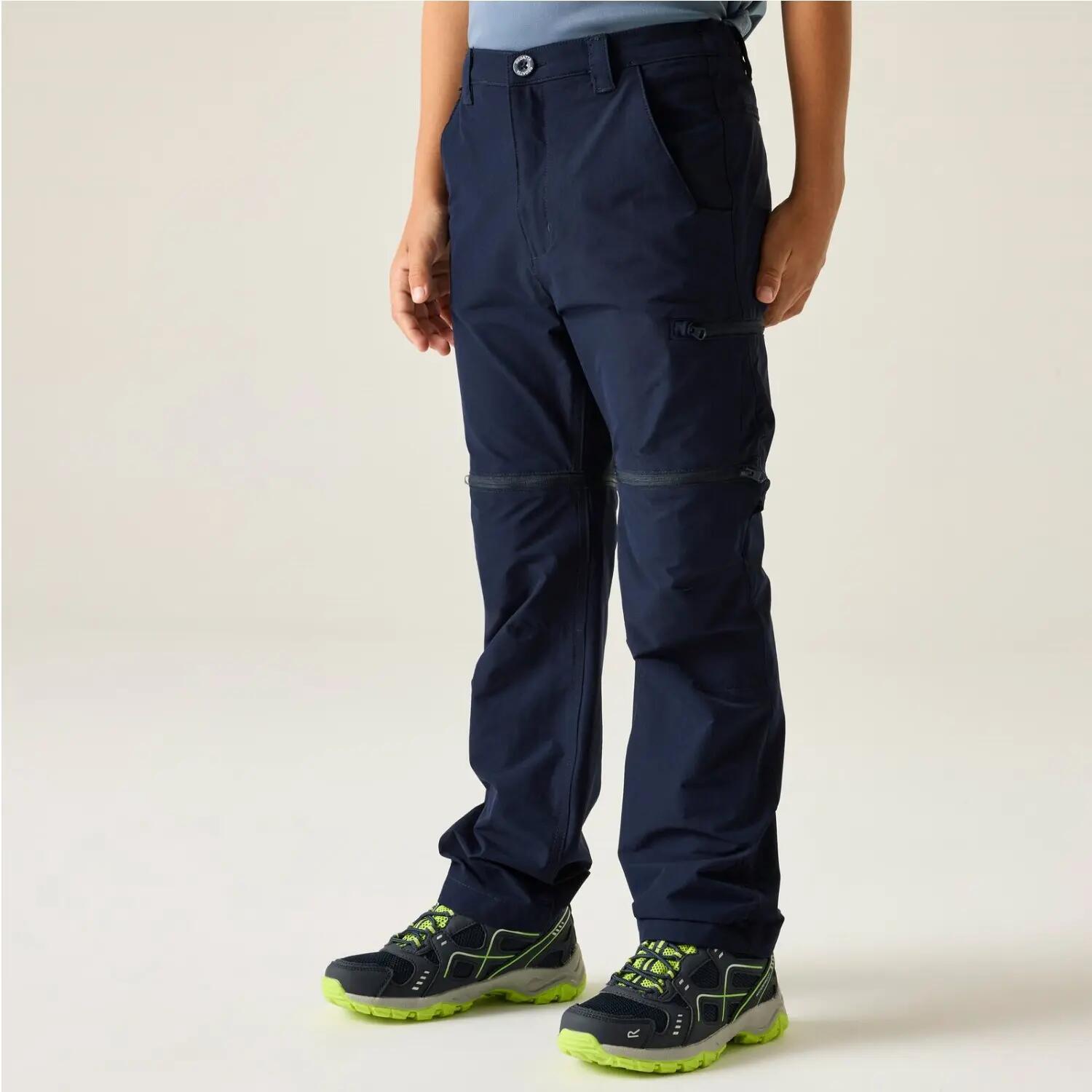 Pantalón senderismo niño múltiples bolsillos Regatta Highton Stretch Zip Off 2/7