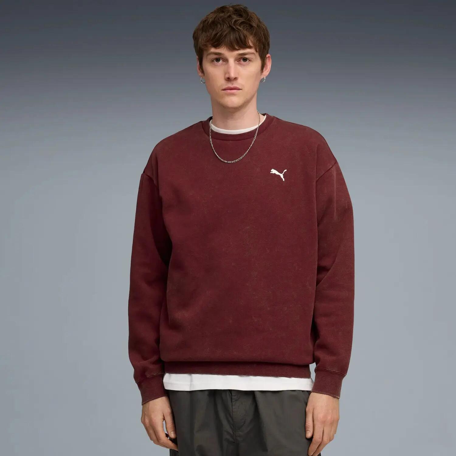 PUMA Essentials Elevated Relaxed Wash Fleece Crew Sweatshirt Herren 2/9