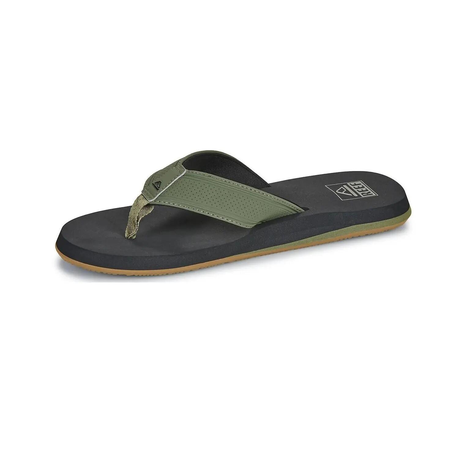 The Layback Slippers Heren synthetische slippers Black/Olive 3/6