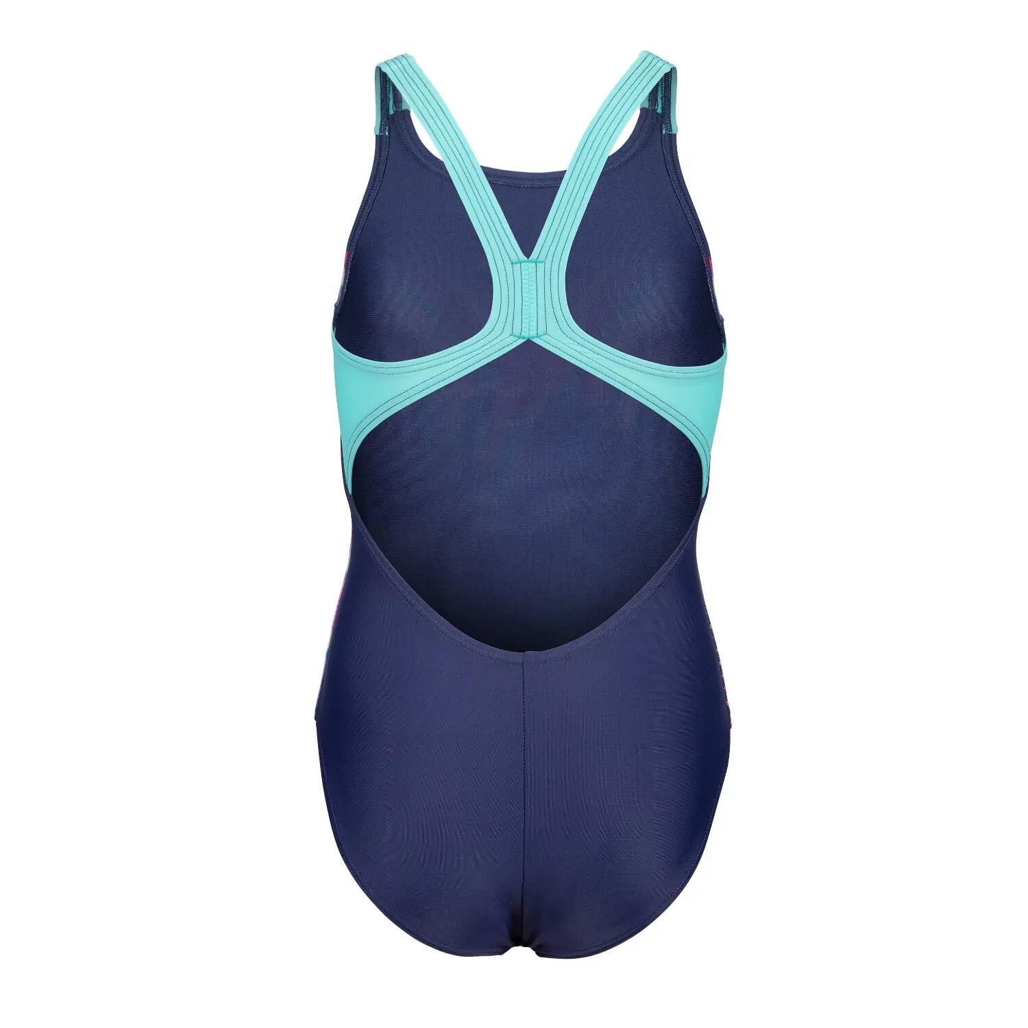 Arena Mädchen Badeanzug Lit Logo Swimsuit V Back 010690 2/9