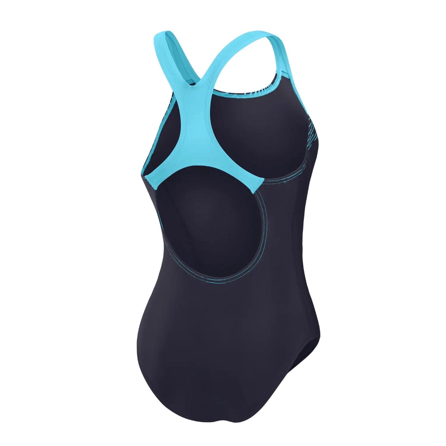 Traje de baño de una pieza Speedo Medley Logo - Azul marino/azul - Talla 30 2/7