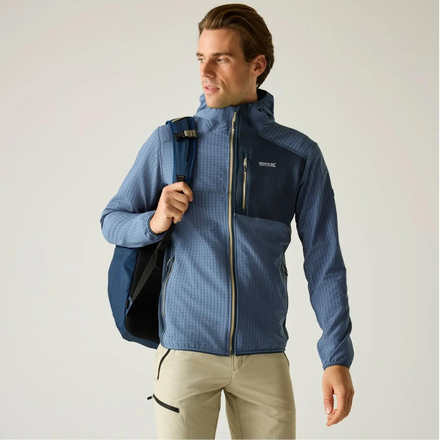 Pile da uomo Alven con zip intera e cappuccio 2/7