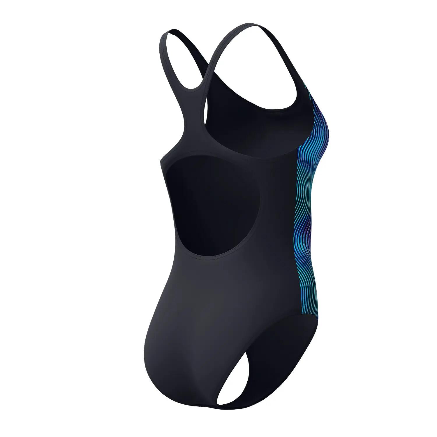 Speedo Dames Badpak Sprint Medalist Zwart/Turquoise 2/7