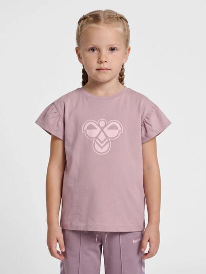 Bluzka T-shirt z falbankami dla dziewczynki Hummel