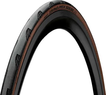 Continental fietsband Grand Prix 5000 28x1.10 inch 28-622 zwart/bruin vouwbaar