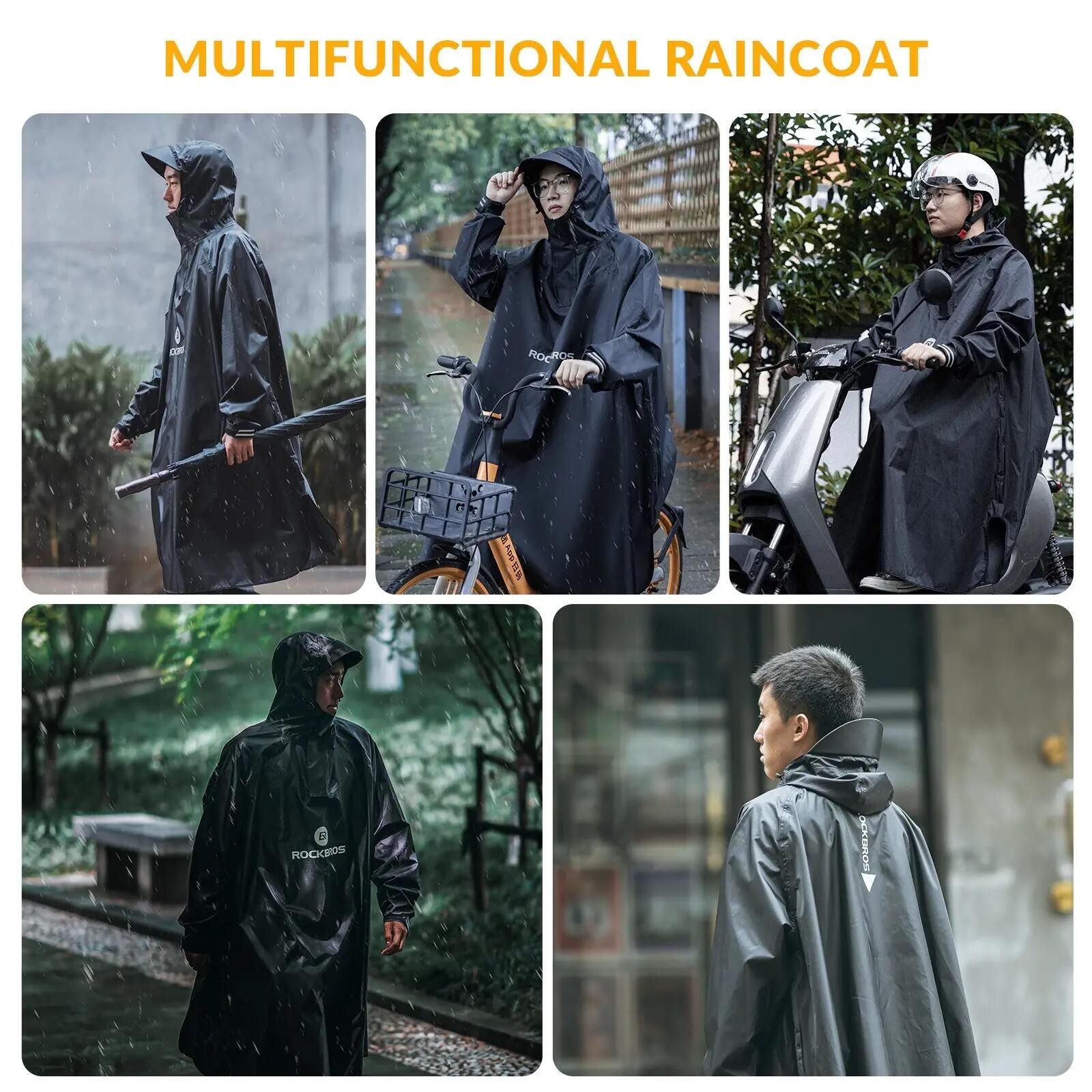 Regenponcho winddicht wasserdicht mit reflektierenden Streifen – Unisex 6/6