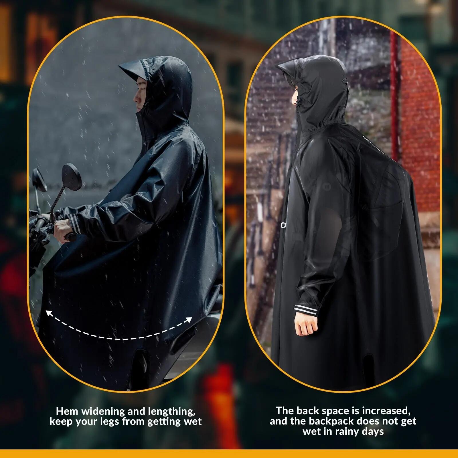 Regenponcho winddicht wasserdicht mit reflektierenden Streifen – Unisex 5/6