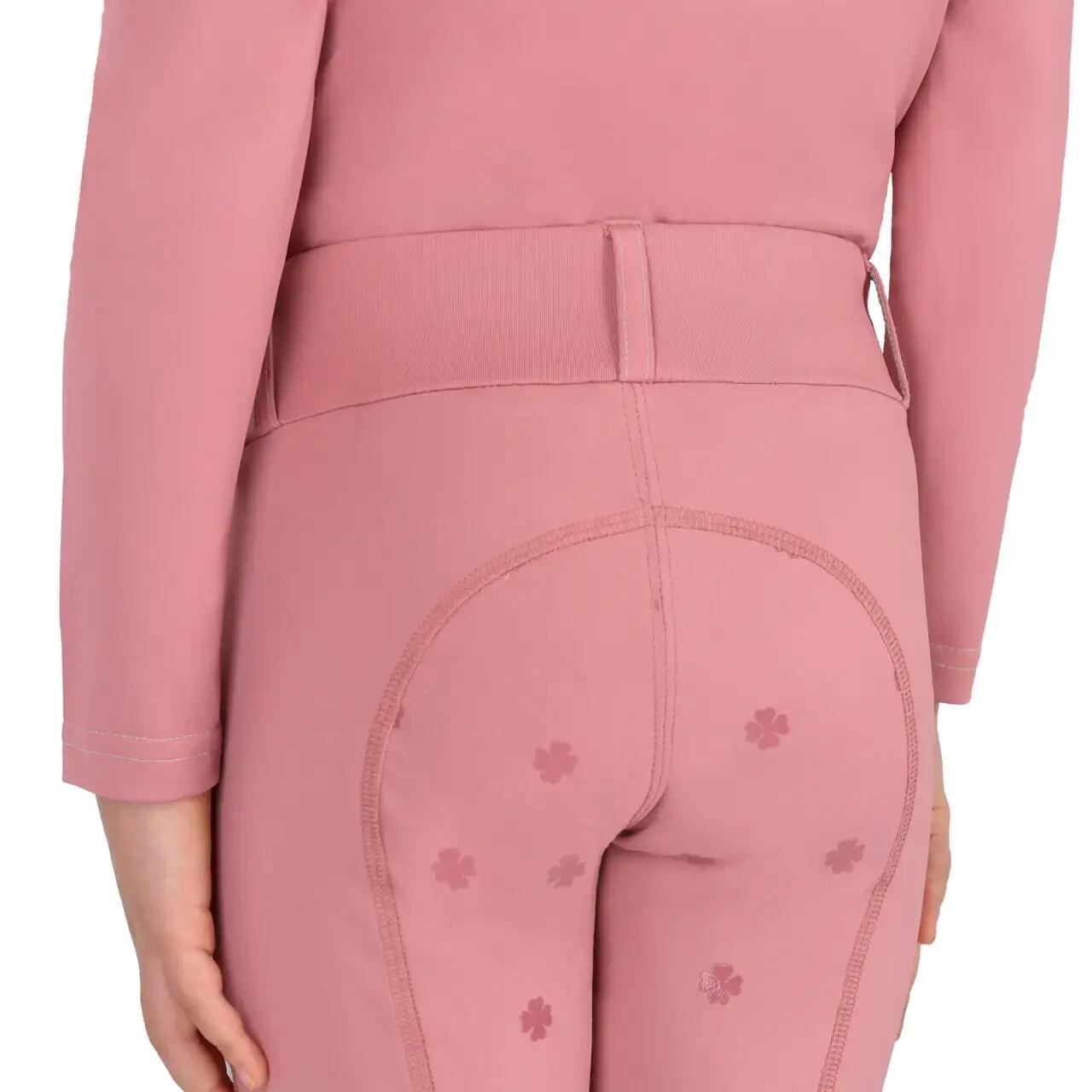 Dziewczęce legginsy jeździeckie z pełną przyczepnością QHP Lucky Start 4/7