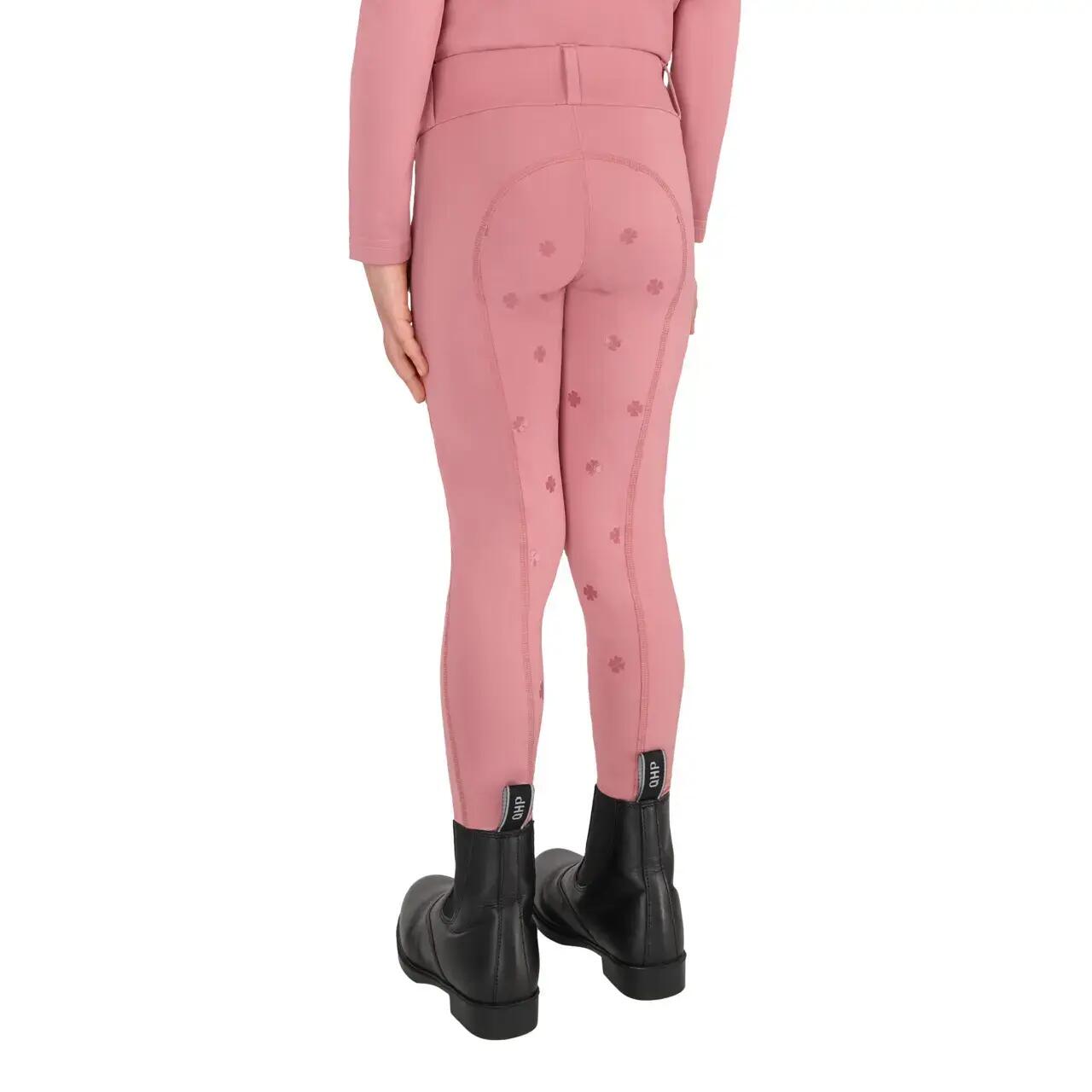 Dziewczęce legginsy jeździeckie z pełną przyczepnością QHP Lucky Start 2/7