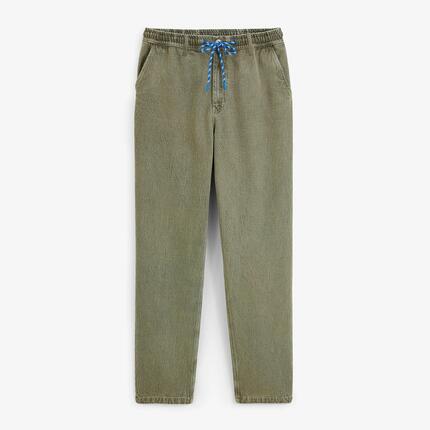 Pantalon 549 en coton twill texturé à taille élastiquée vert militaire SBPLAY