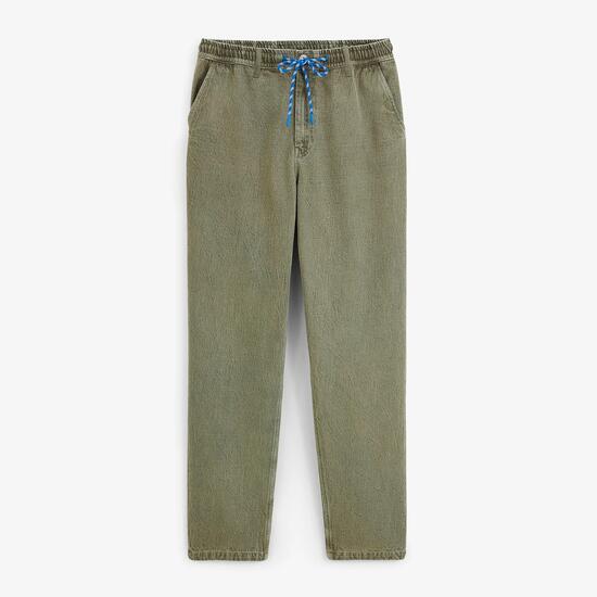 Pantalon 549 en coton twill texturé à taille élastiquée vert militaire SBPLAY