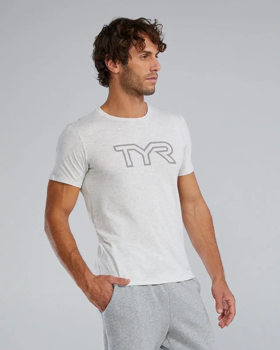 Tricou tehnic TYR Ultrasoft Lightweight - gri Ash Heather | confortabil și dura… 4/5