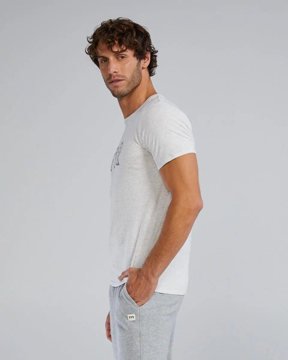 Tricou tehnic TYR Ultrasoft Lightweight - gri Ash Heather | confortabil și dura… 3/5