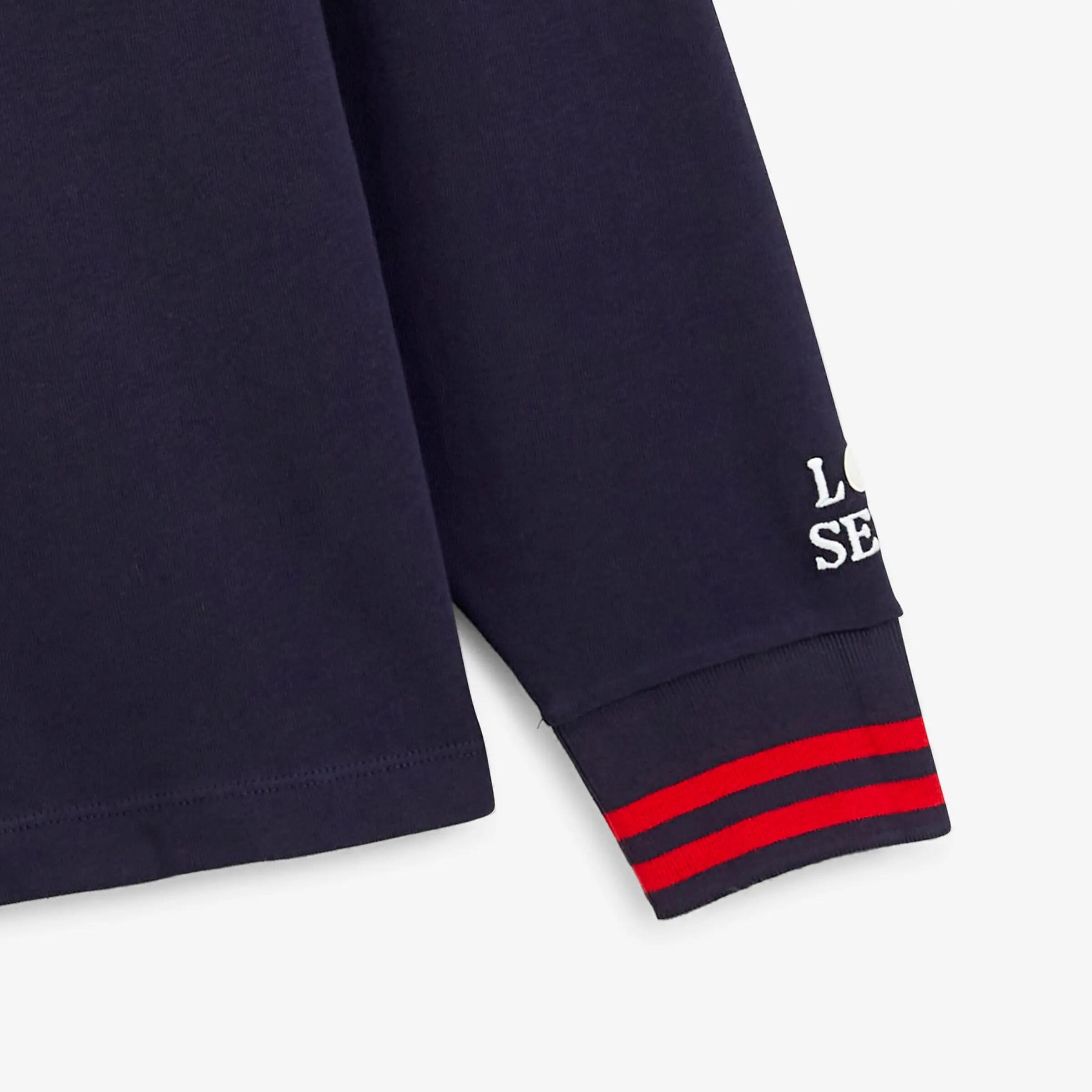 Polo da rugby a maniche lunghe con stemma a forma di cuore in spugna bouclé 4/4