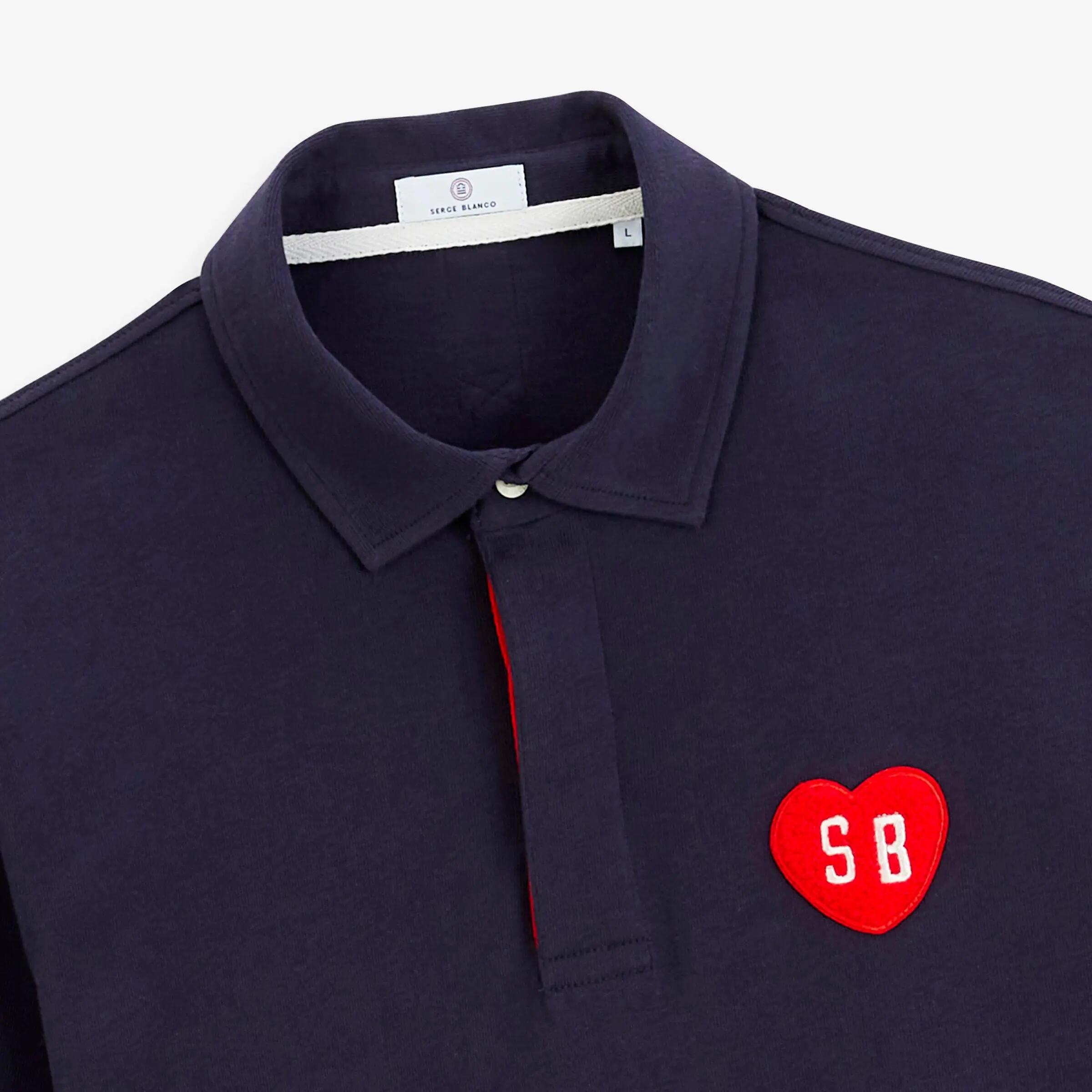 Polo da rugby a maniche lunghe con stemma a forma di cuore in spugna bouclé 3/4