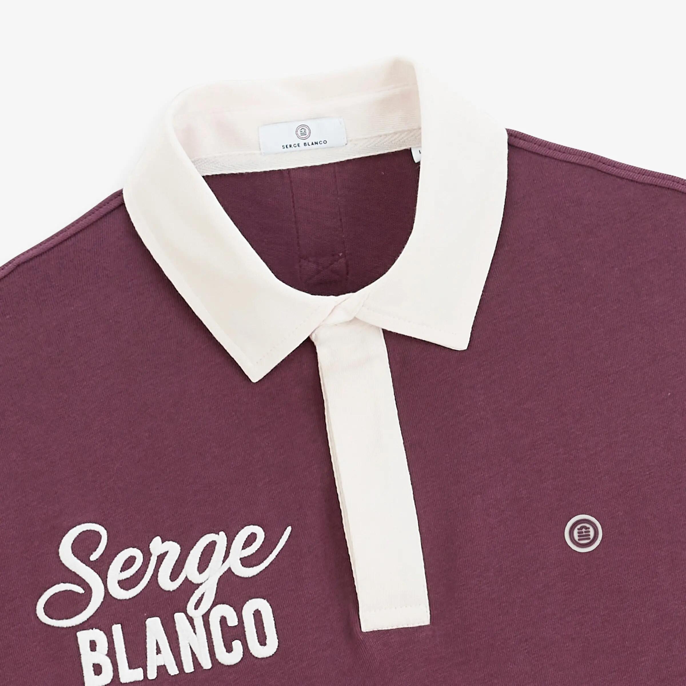 Polo de rugby de manga larga con cuello en contraste 3/4