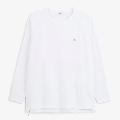 T-shirt met lange mouwen van gewafeld katoen en ronde hals