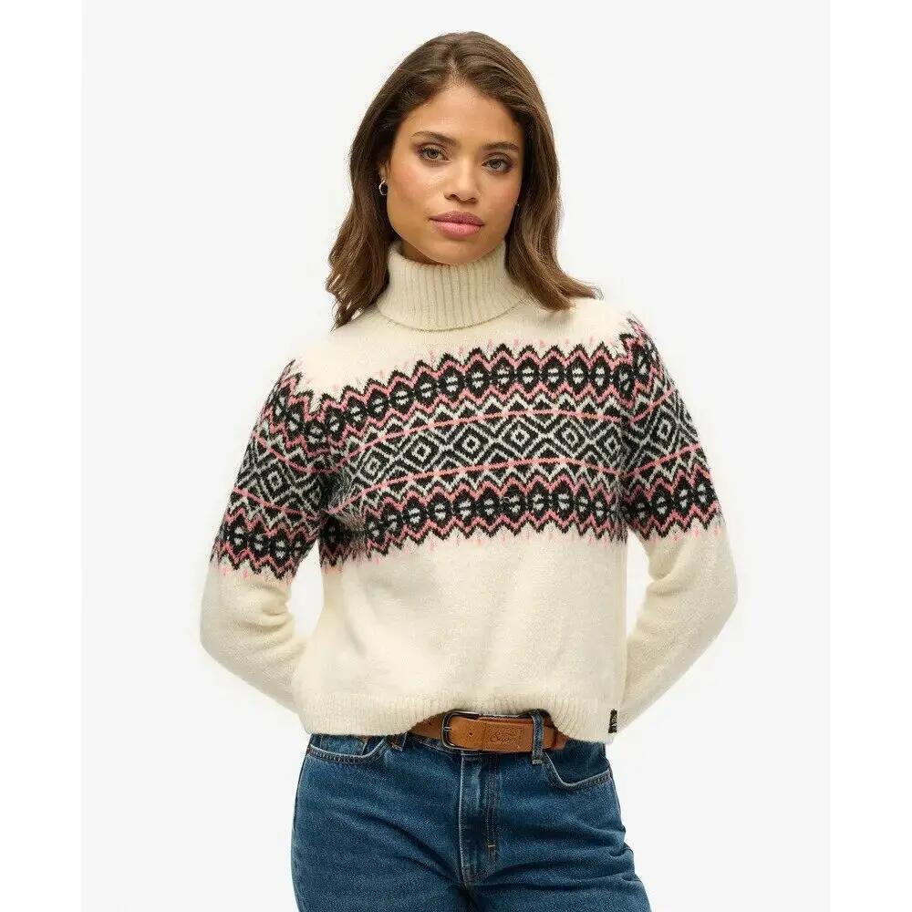 Pulôver jacquard com gola alta para mulher Superdry 2/6