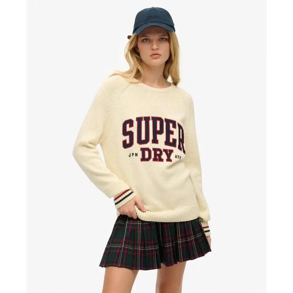 Pull ras du cou souple en maille à motif femme Superdry 2/6