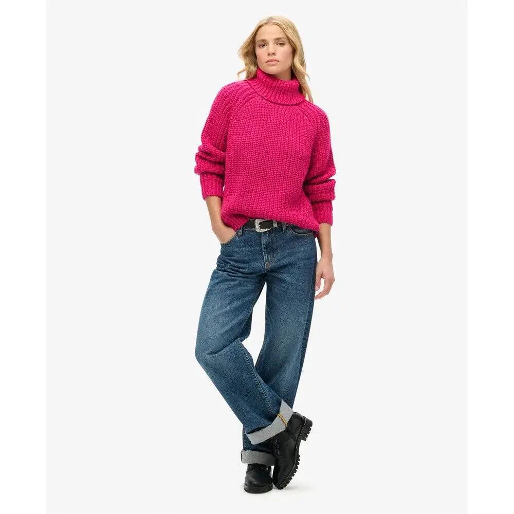 Pull de gola alta folgado em malha para mulher Superdry 3/6
