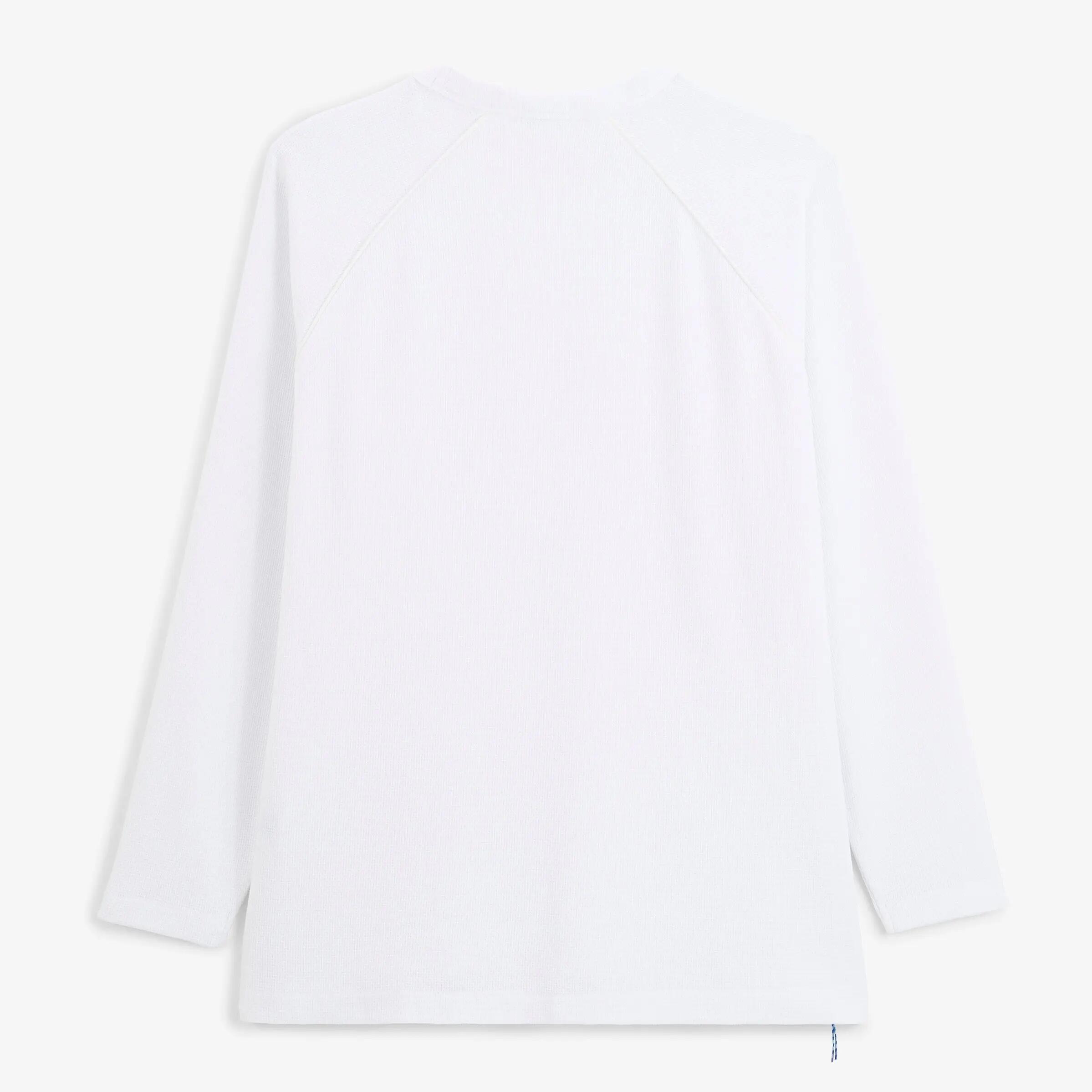 T-shirt met lange mouwen van gewafeld katoen en ronde hals 2/4
