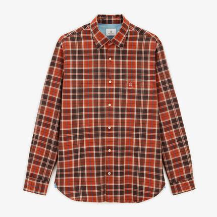 Chemise manches longues coton carreaux rouge medoc