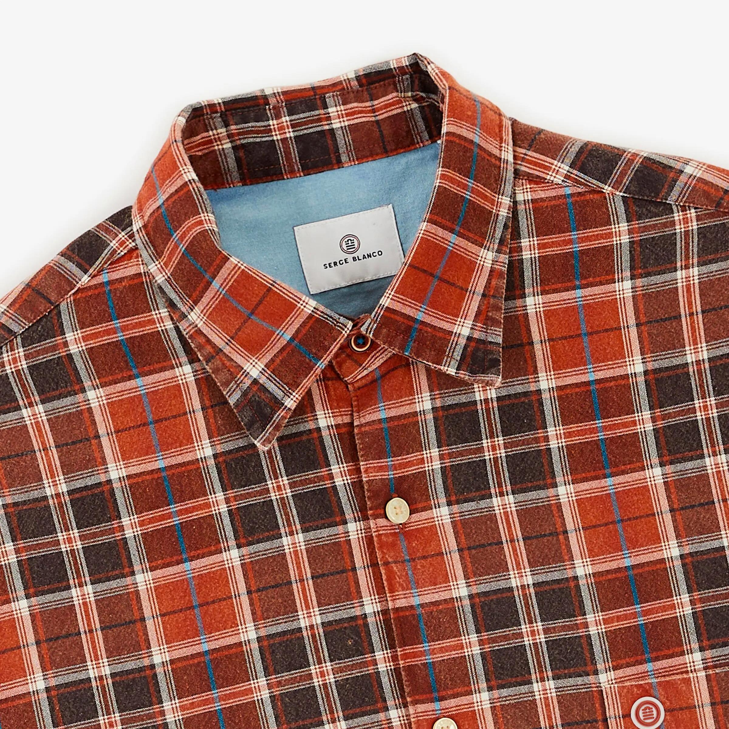 Camisa de manga larga de algodón a cuadros 4/6