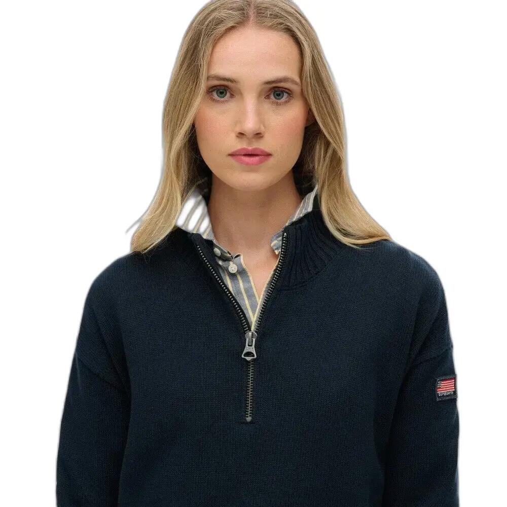 Pulôver de mulher em malha com meio zíper e gola alta Superdry 6/6