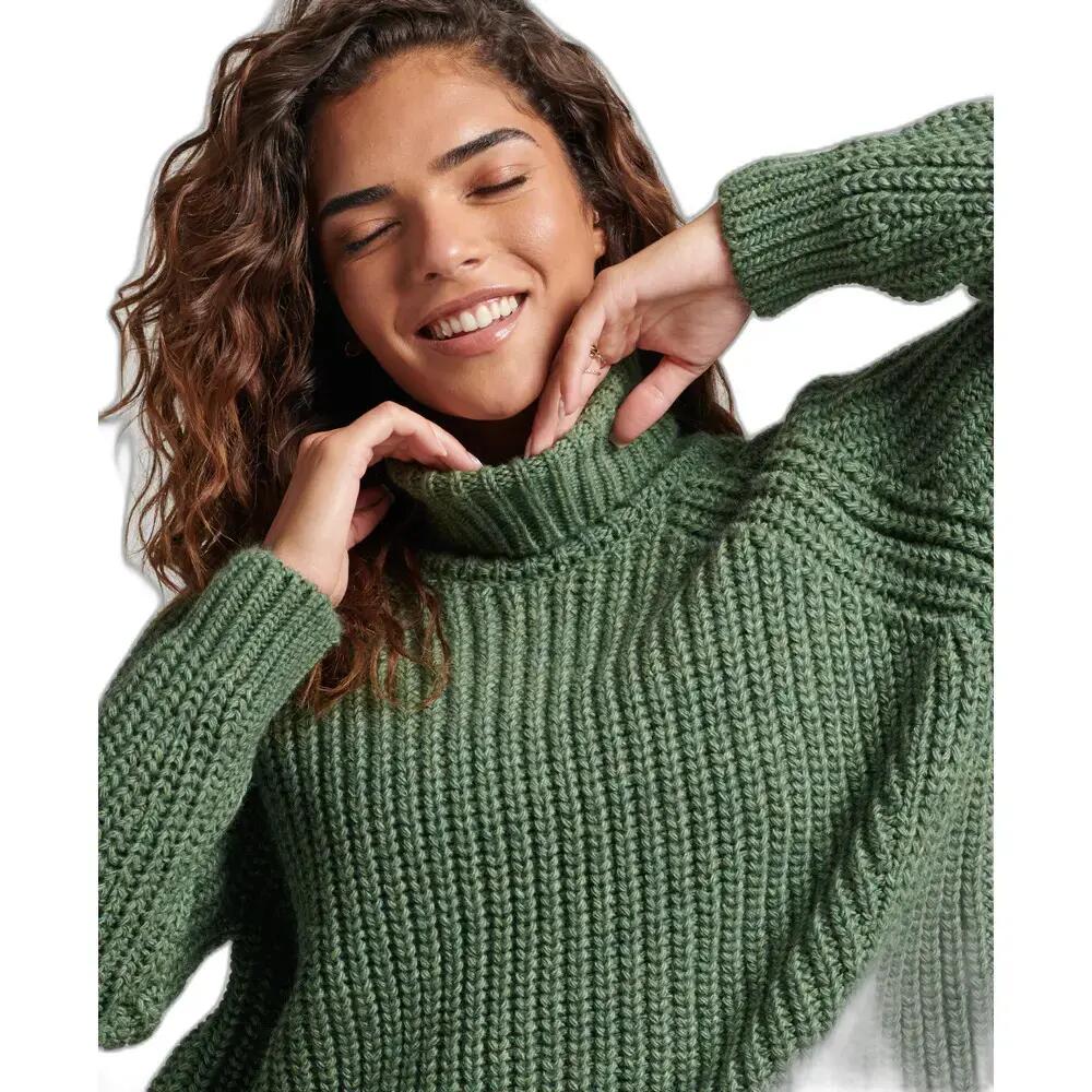 Camisola de gola rulê solta para mulheres com costura Superdry 4/6